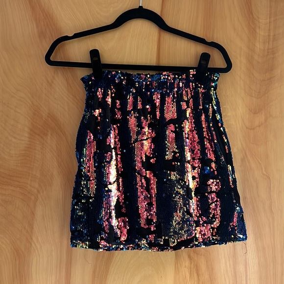 Zara Sequin Mini Skirt - Picture 2 of 4